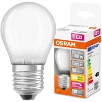 LED žárovka E27 P45 4,8W = 40W 470lm 2700K teplé 320° vlákno stmívatelné OSRAM SUPER STAR