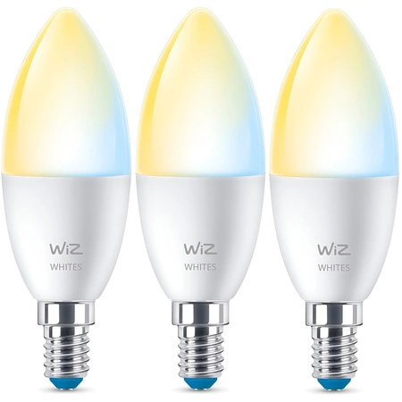 3x LED žárovka E14 Candle C37 4,9W = 40W 470lm 2700-6500K TW Smart SMART WiFi Bluetooth App WiZ