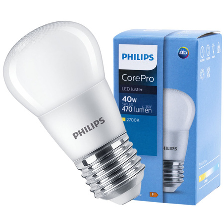 LED žárovka E27 5W = 40W 470lm 2700K Teplá bílá KULIČKA PHILIPS