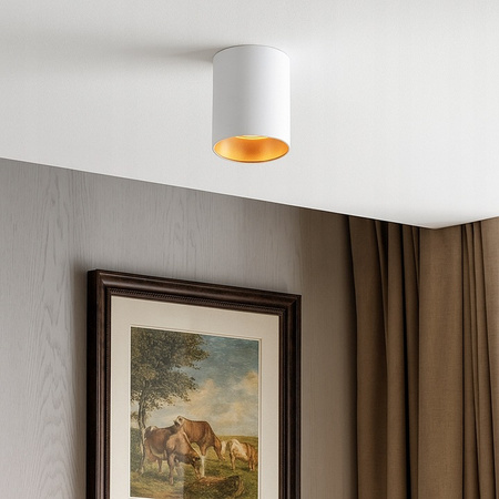 Halogenový reflektorový bodový reflektor GU10 s povrchovou montáží, kulatý, bílý, zlatý, s osvětlením Masterled