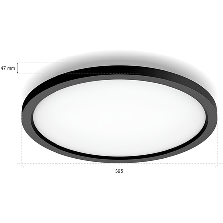 Povrchový LED panel Aurelle Black 21W CCT PHILIPS HUE Bluetooth + stmívač