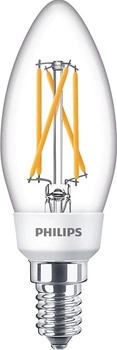 LED žárovka na svíčku E14 B35 5W = 40W 470lm 2700 Teplá bílá vlákno PHILIPS stmívatelné