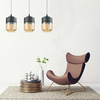 Skleněné stropní závěsné svítidlo Amber Black pro LED E27 TUBA Modern