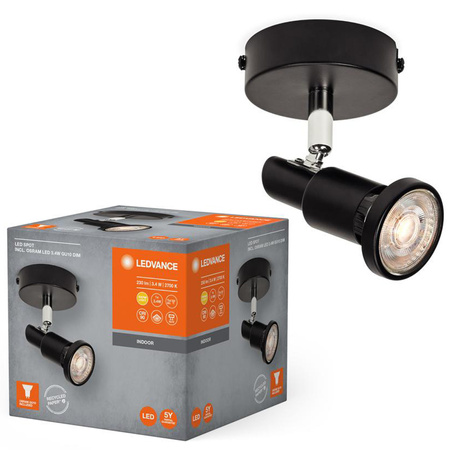 LED stropní nástěnné svítidlo Nástěnná povrchová montáž 3,4 W 230lm 3000K teplá stmívatelná černá LED bodová Ledvance