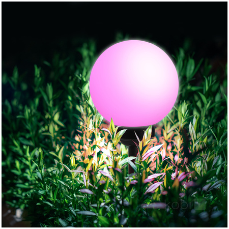 Venkovní solární LED zahradní lampa 0,12W RGB černá IP44 Sphere Kobi