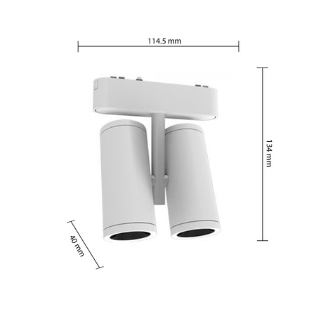 LED reflektorová lampa pro magnetické zavěšení s dvojitým nastavením 16W 1280lm 4000K Neutral CRI90 36° 48V White Luxo Masterled