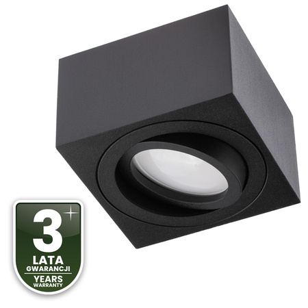 Povrchové Halogenové svítidlo, TUBA SPOT Nastavitelná Čtvercová 50mm Černá AMAT-S + LED 7W 4000K LUMILED