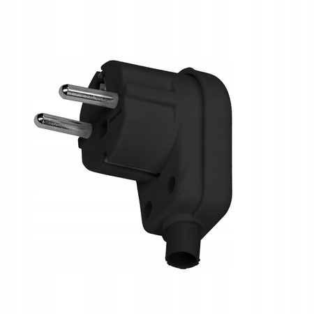 Úhlová elektrická zástrčka UNI-SCHUKO Zástrčka s odnímatelným uzemněním Černá ORNO