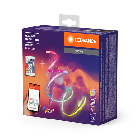 LED pásek 24W RGB dálkově stmívatelný 5m SMART+ WiFi Flex Ledvance