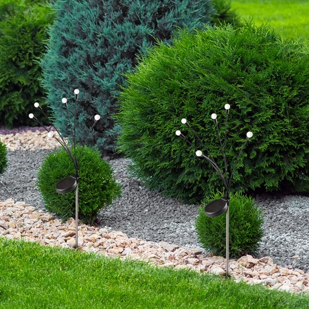 Solární lampa černá IP44 se soumrakovým senzorem Fiorini Sanico Goldlux