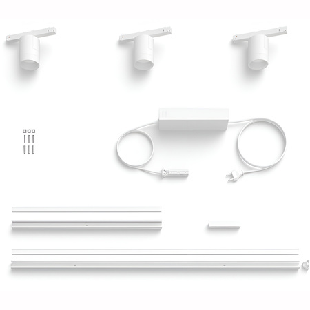Perifo Lighting Rail Kit 1,5 m + 3x LED reflektor 15,9 W CCT RGB Philips HUE Bluetooth White
