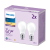 Sada 2x LED žárovka E27 A60 7W = 60W 806lm 2700K teplá bílá žárovka PHILIPS