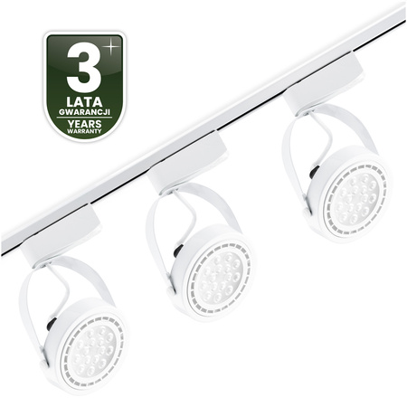 Osvětlovací lišta 1.5m + 3x reflektor lištový, GU10 AR111 Bílá VICTUS LUMILED