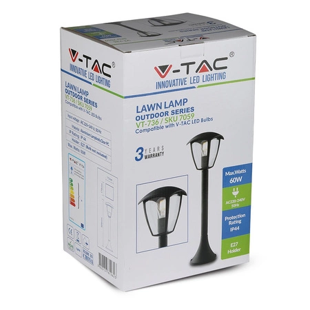 Stožár zahradní lampy E27 60CM Černá VT-736 V-TAC
