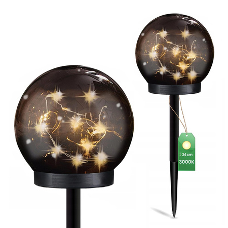 Solární zahradní LED lampa zapichovací dekorativní IP44 3000K koule GLORIS LUMILED