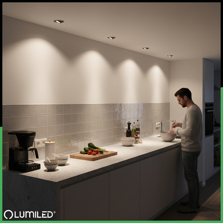 TRIX 3v1 GU10 6W 4000K Black LUMILED kruhové halogenové svítidlo pro zapuštěnou montáž