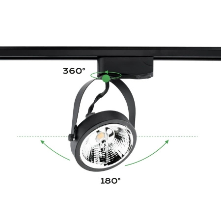 GU10 ES111 Black VICTUS jednofázové světlo pro přípojnice Lumiled