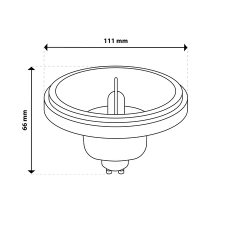 LED žárovka ES111 GU10 10W = 75W 1055lm 4000K Neutrální 38° Stříbrná LUMILED