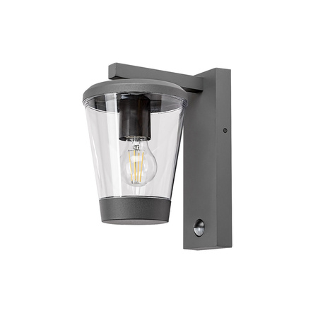 Zahradní lampa LED nástěnné svítidlo SAVANO E27 IP44 s lucernou se senzorem pohybu pro péřové antracitové RABALUX