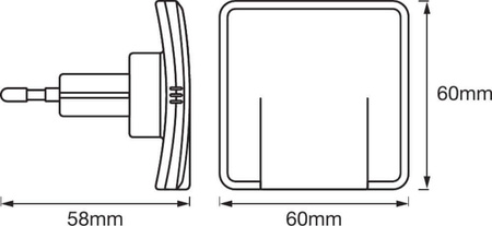 LED ORIENTACE LUNETTA SLIM noční světlo bílé 0.30W 3lm 3000K IP20 Ledvance