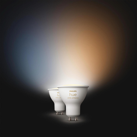 2x LED žárovka GU10 s reflektorem 4,2W = 50W 400lm 2200-6500K CCT SMART Smart Bluetooth ZigBee White Ambiance Philips HUE