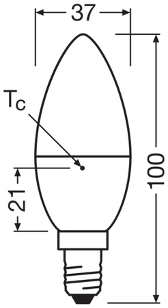 LED žárovka B37 Candle E14 4,9W = 40W 470lm 2700K Warm CRI>97 200° CLASSIC Osram