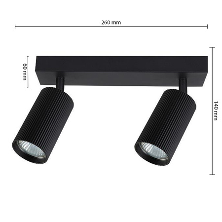 Bodové stropní svítidlo Tuba Reflektor Halogenové svítidlo 2x GU10 Moving Black Lucerno Masterled