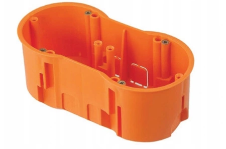 Dvojitý hluboký elektrický zapuštěný box 2x60 se šrouby PAWBOL