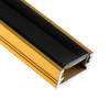 Povrchový Hliníkový Profil pro LED Pásky, Násuvný 1m Zlatý MINI + Černá Krytka LUMILED