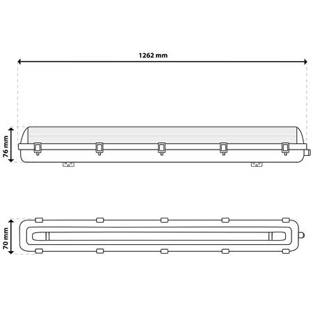 Hermetické Prachotěsné svítidlo T8, G13 IP65 120cm HERSO LUMILED