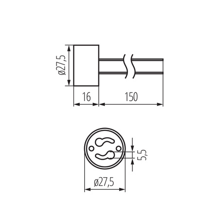 Keramická objímka GU10 šedá HLDR-GZ10 Kanlux
