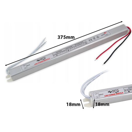 Úzký nábytkový napájecí zdroj 12V DC 72W 6A Ultra SLIM pro LED pásky IP20
