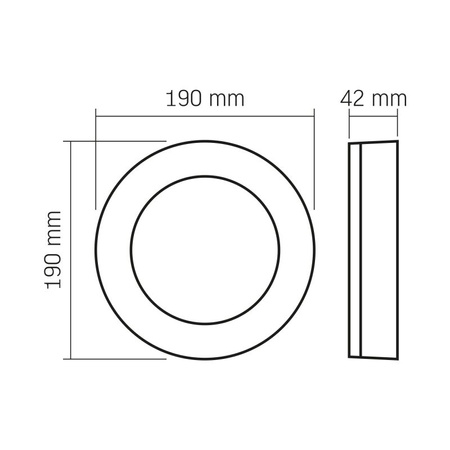 Plafond LED lampa 15W 1125lm 5000K Neutrální 120° IP65 IK07 Povrchová montáž Černá VIDEX