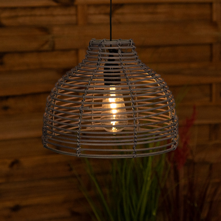 Solární LED venkovní lampa, Visící Ratanová IP44 3000K VEXA LUMILED