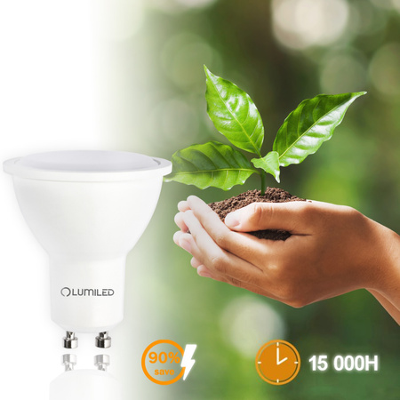 Žárovka LED GU10, 3W = 25W 270lm 6500K Studená bílá 120° LUMILED