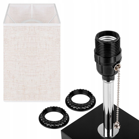 E27 Školní stolní lampa USB-A + USB-C Vypínač zapnutí/vypnutí Černý chrom Boro Masterled