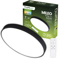 Plafond LED povrchová montáž MILEO 48W IP44 CCT White Round 40cm + LUMILED PILOT