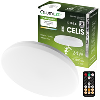 LED Plafond Povrchová montáž 24W 4000K CELIS Round IP44 Senzor pohybu ALS LUMILED