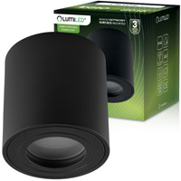 Povrchová montáž HALOGENOVÉ Spot Tuba Pevná EGIO GU10 LUMILED Kulatá IP44 Černá 83mm