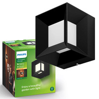 LED zahradní lampa nástěnná lampa PARTERRE myGarden 8W 2700K IP44 kostka černá PHILIPS
